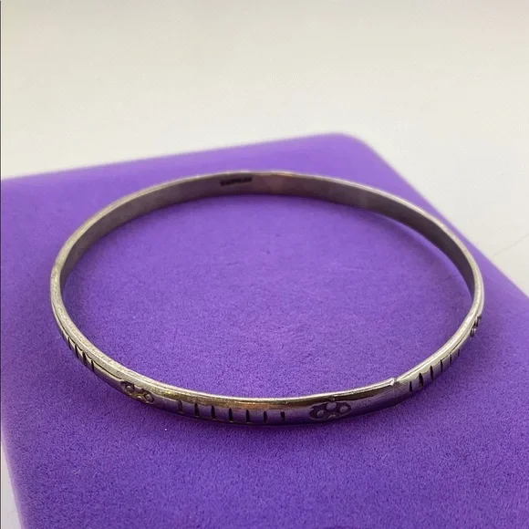 💛 Vintage Silver Alpaca Bangle Bracelet - Picture 2 of 5